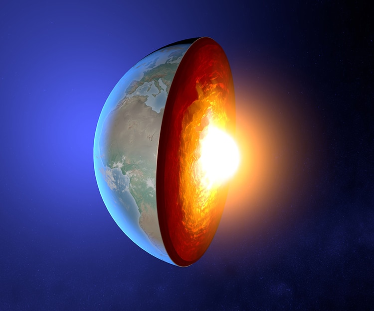 Hyperactive Atoms in Earth’s Inner Core Make It Softer